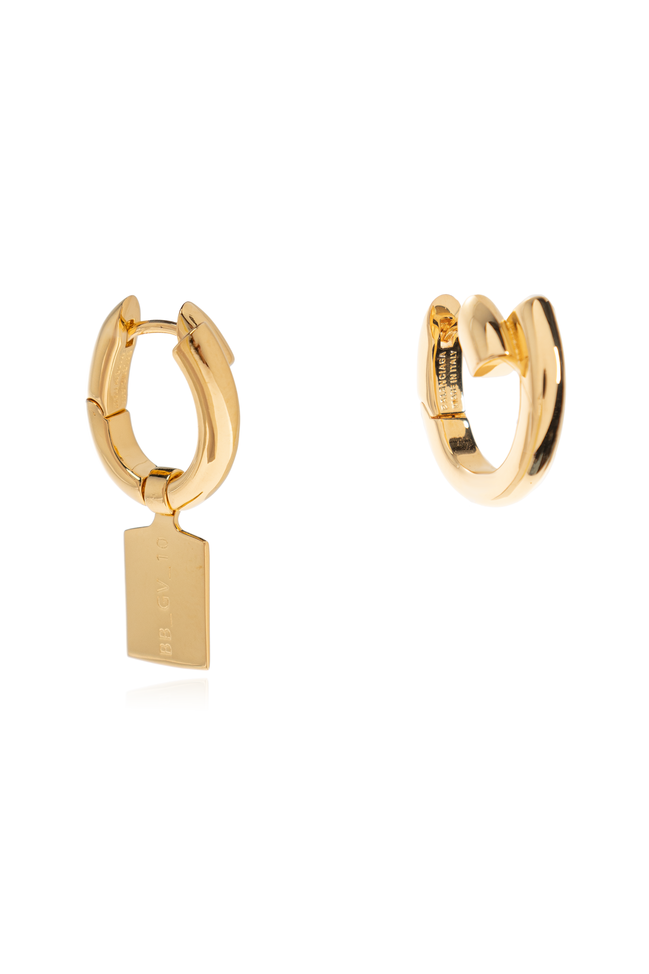 Gold Brass earrings with an asymmetrical shape Balenciaga - Vitkac